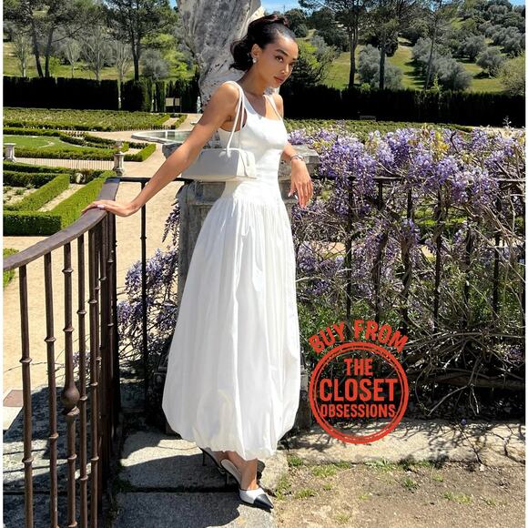 ZARA BLOGGER FAVE!!! Sleeveless Balloon Midi Dress NWT | White Knit M - Picture 9 of 16